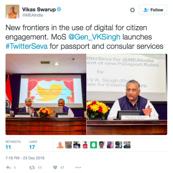  MEA India Launches Twitter Seva
