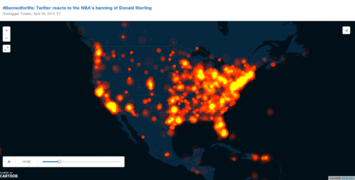 Map of Tweets around the NBA press conference