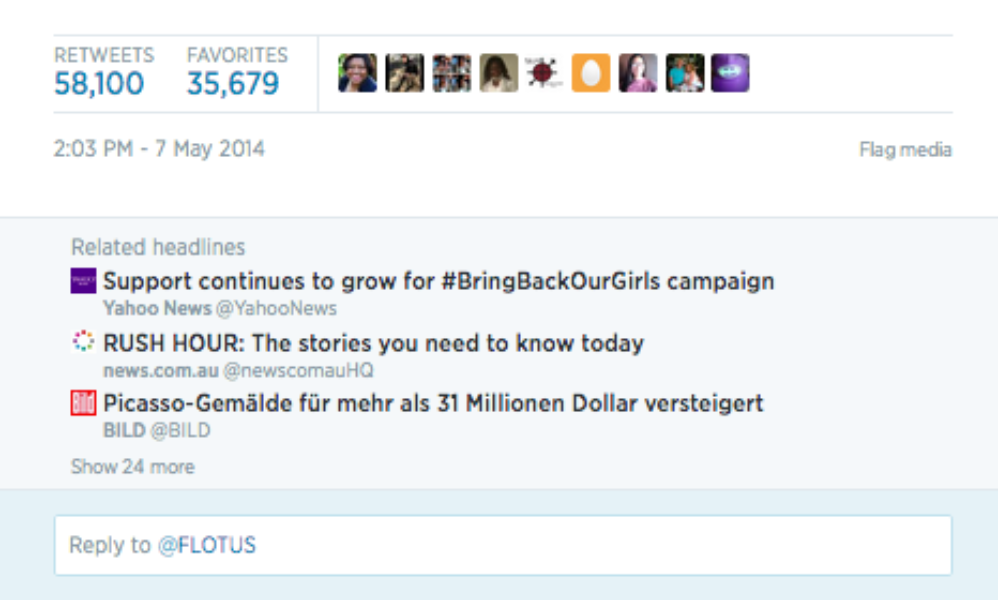 Michelle Obama tweets to #BringBackOurGirls