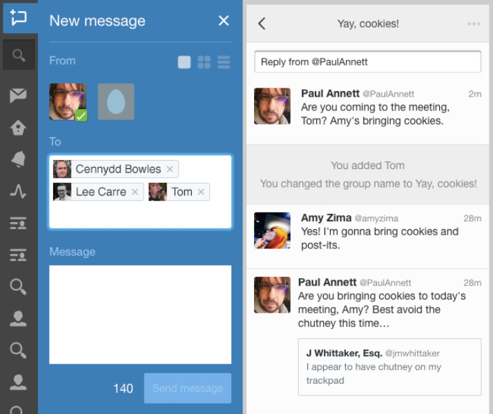 Now on TweetDeck: group Direct Messages
