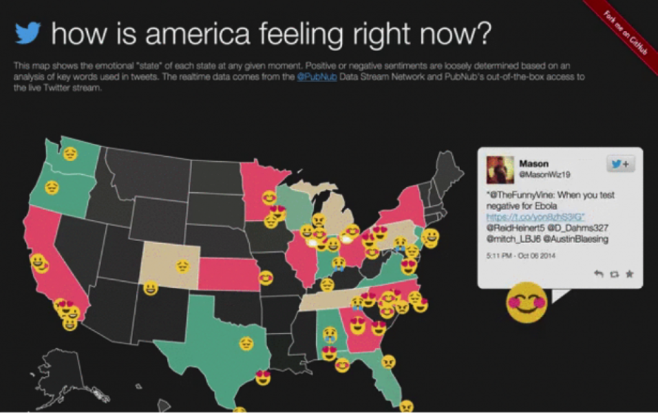 Tweet emotion: real-time Tweet analysis with PubNub Data Stream