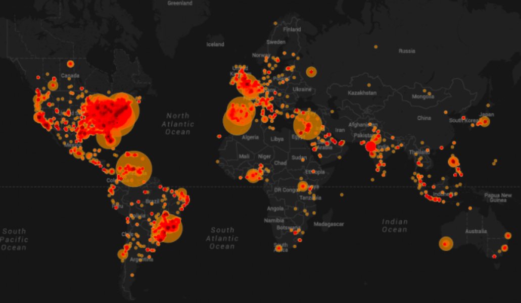 Tweet map of the world around the Obama speech. Click it to explore it