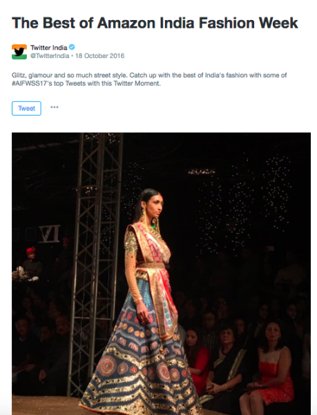 Twitter gave the best seat to Amazon India Fashion Week Spring-Summer 2017
