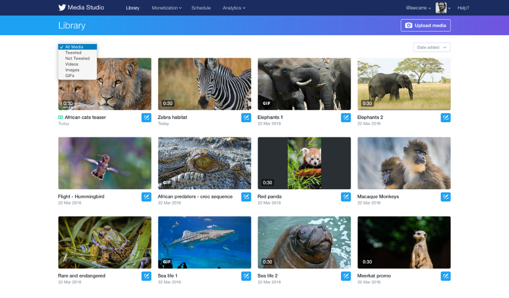 Twitter Media Studio Library