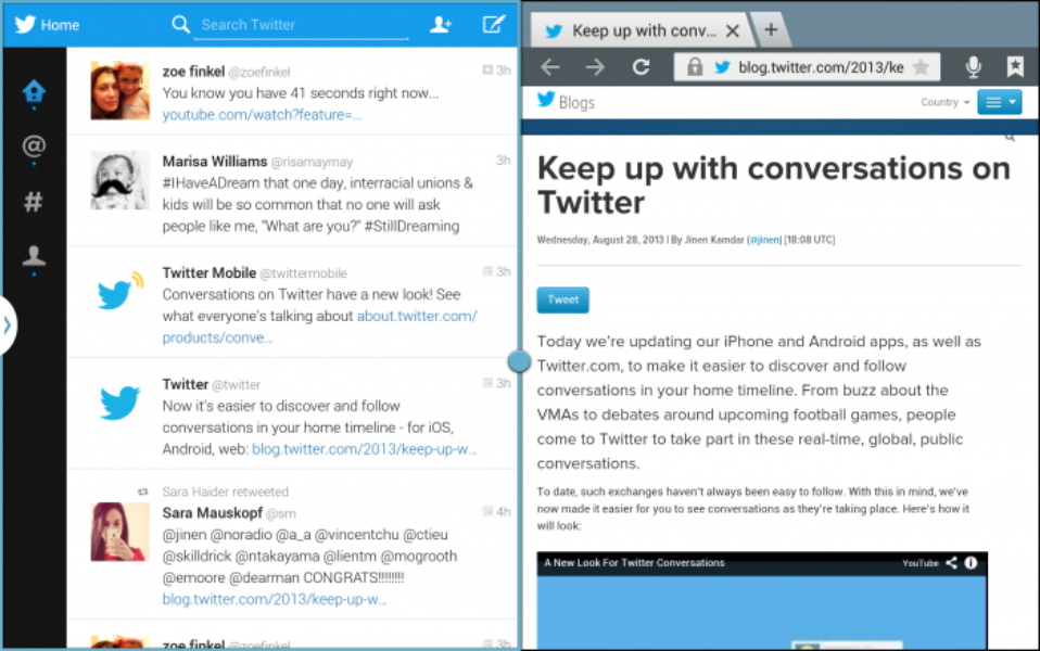 Twitter pour Android : maintenant sur tablette !