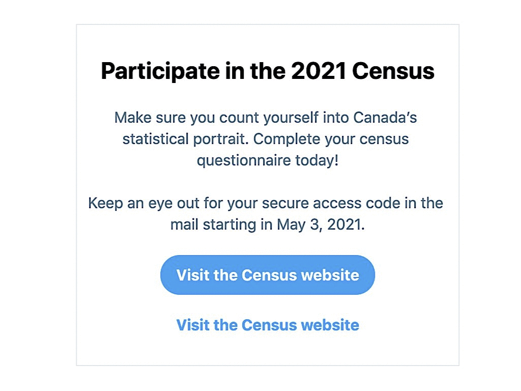 Canadian search prompt launch & efforts to support Census conversations