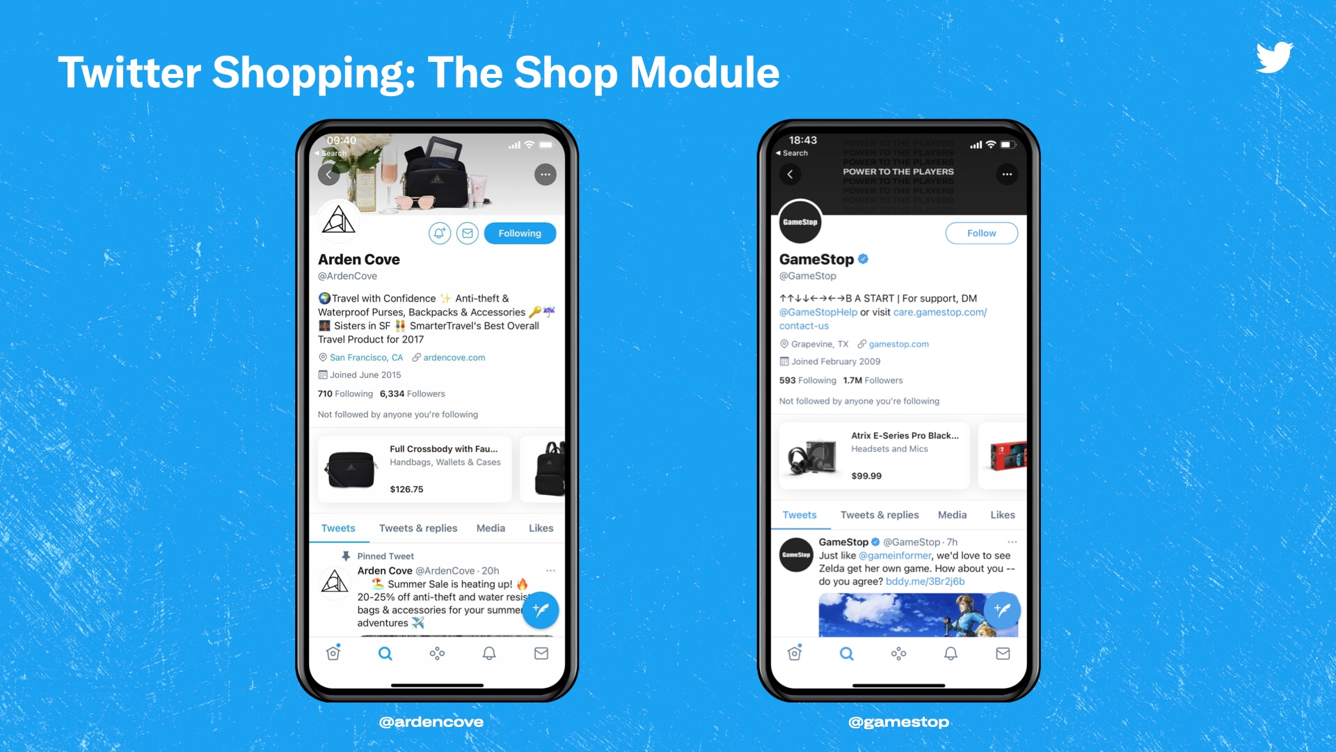 Twitter Shopping el módulo de compra