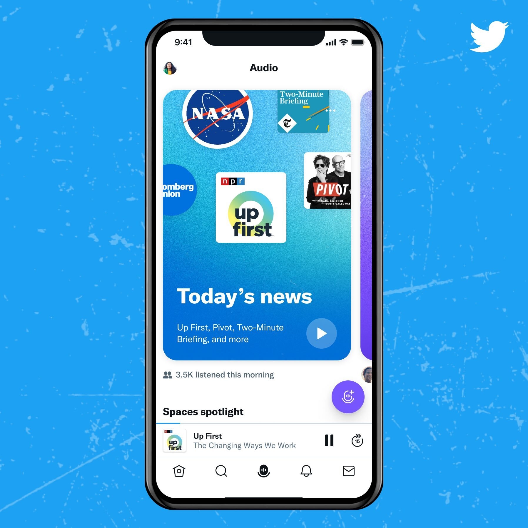 Twitter announced they’ve begun integrating podcasts with the redesigned Spaces tab.