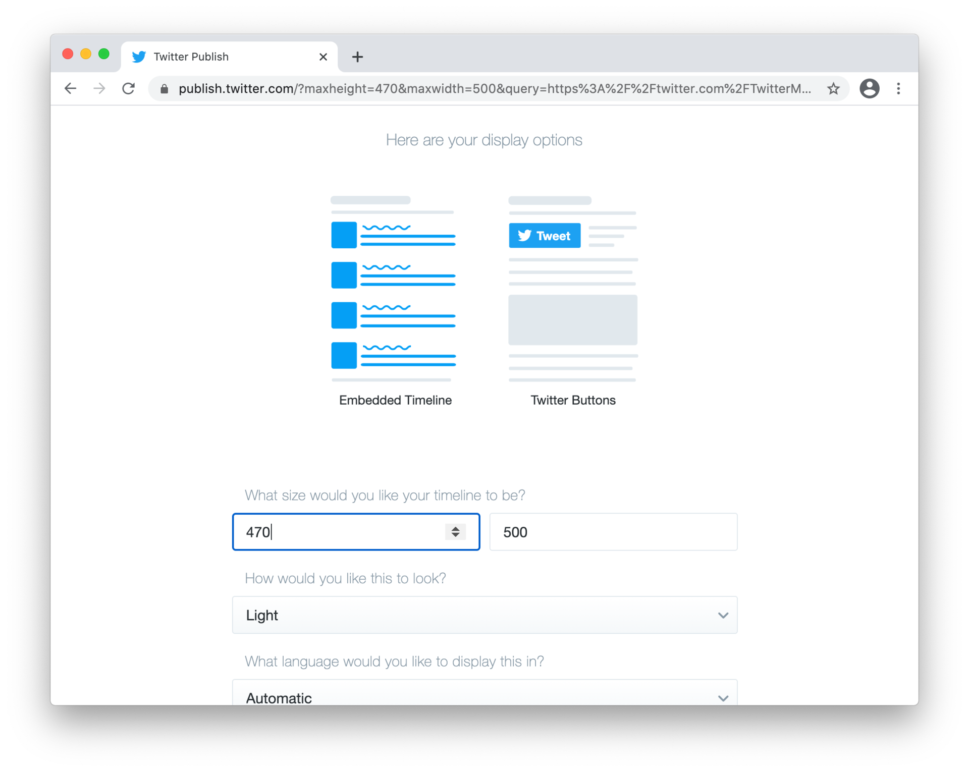 Consejos de Twitter para sitios web