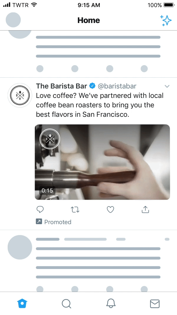 Example of a Twitter video ad