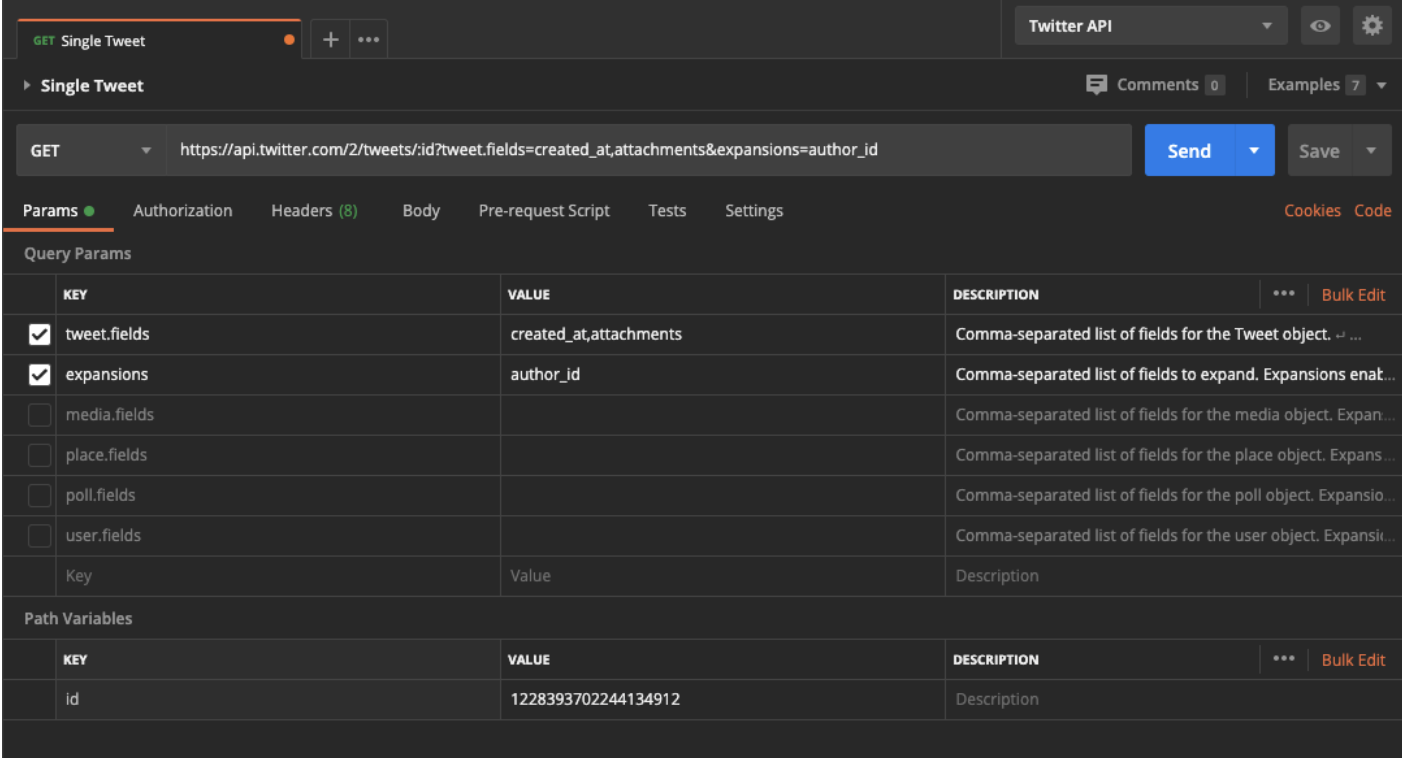 This image shows the "Params" table filled out based on the instructions included earlier in the page. This image shows the "Params" table filled out based on the instructions included earlier in the page.