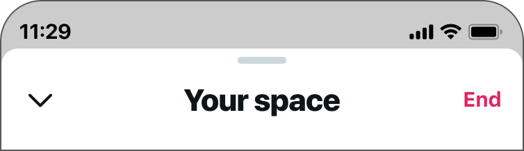 The "End" button is located in the top right corner to the right of "Your Space."