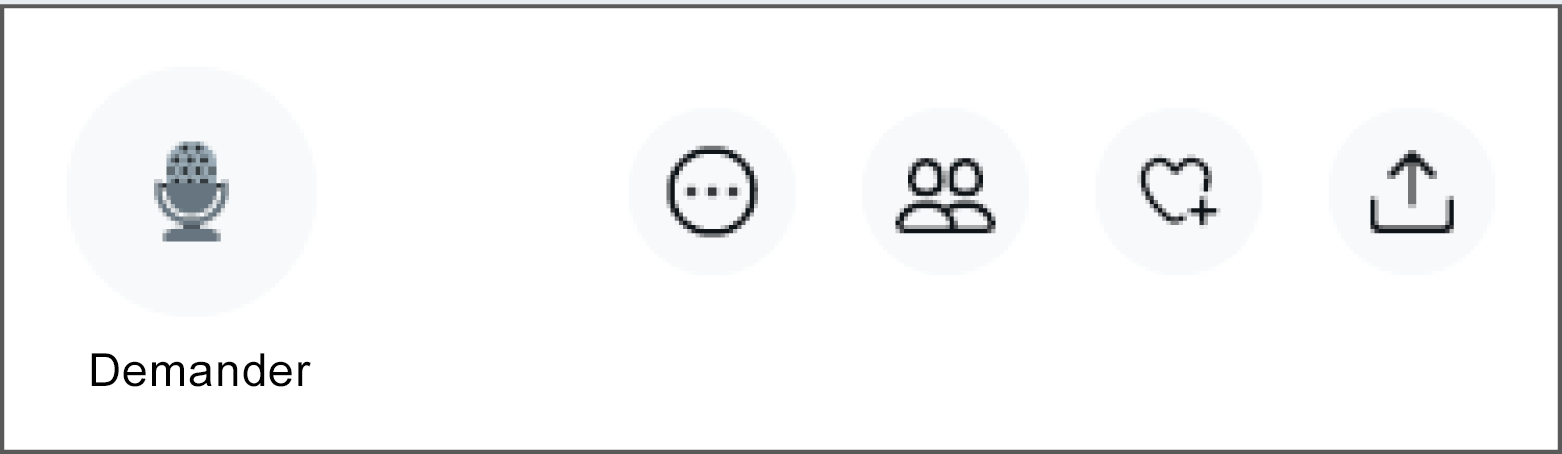 Illustration du bouton Demander en bas à gauche de l'écran.
