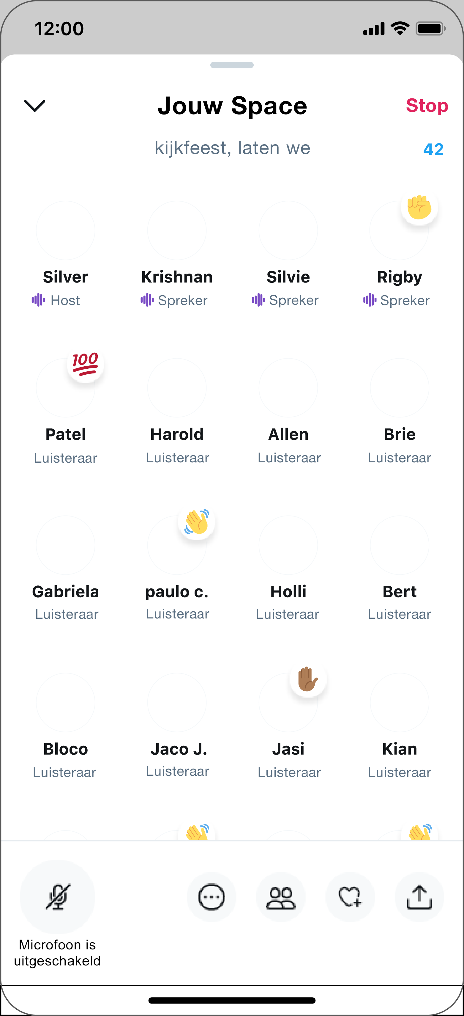 Om te beginnen is de host de enige persoon in zijn of haar Space.