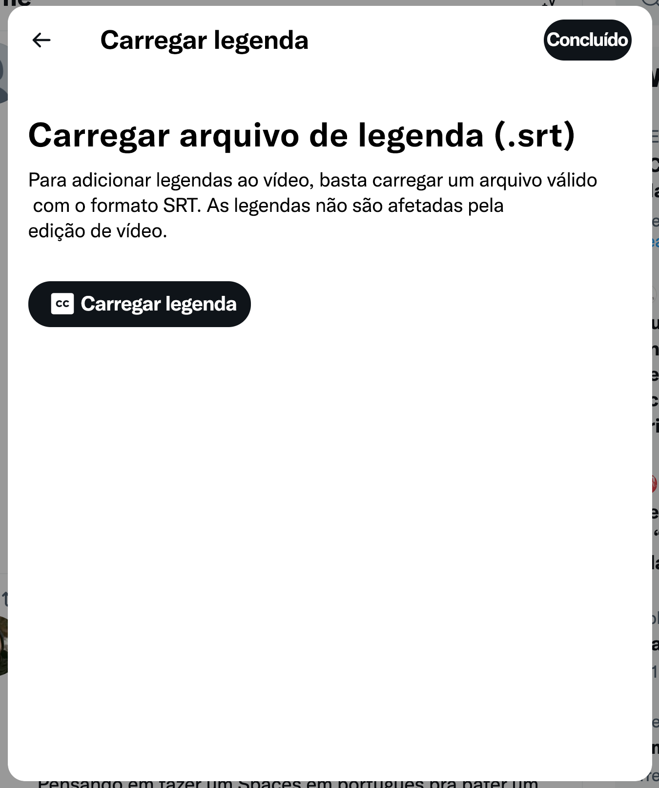 Como carregar o arquivo de legenda (.srt) nos posts | Ajuda do X